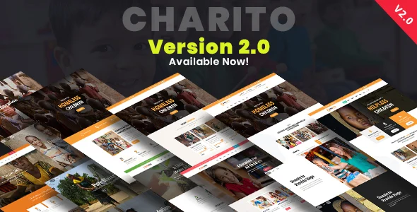 Charito - Nonprofit Charity WordPress Theme WordPress theme homepage layout for a campaign charity website