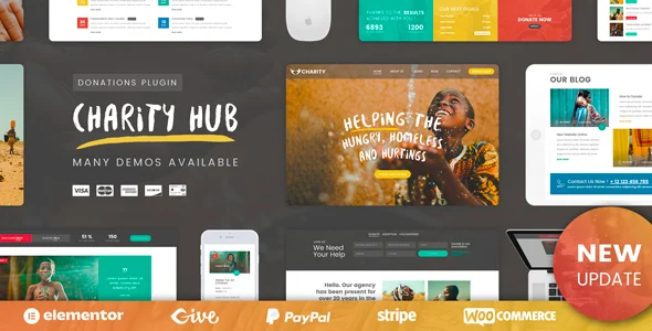 Charity Foundation WordPress WordPress theme homepage layout for a charity charity website