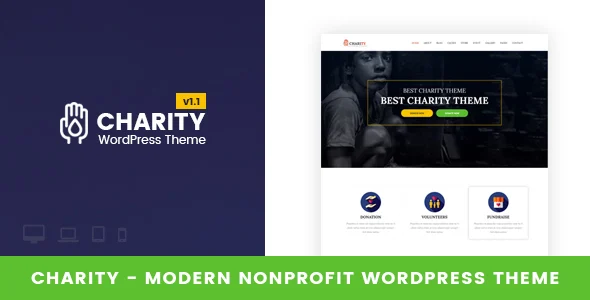 Charity - Nonprofit WordPress Theme WordPress theme homepage layout for a charity charity website