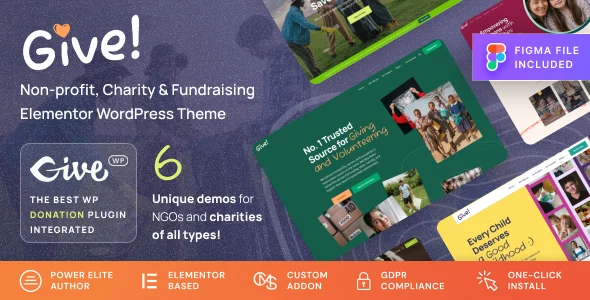 Give - NGO & Charity WordPress Theme WordPress theme homepage layout for a activism charity website
