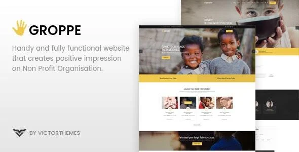 Groppe - Nonprofit WordPress Theme WordPress theme homepage layout for a campaign charity website