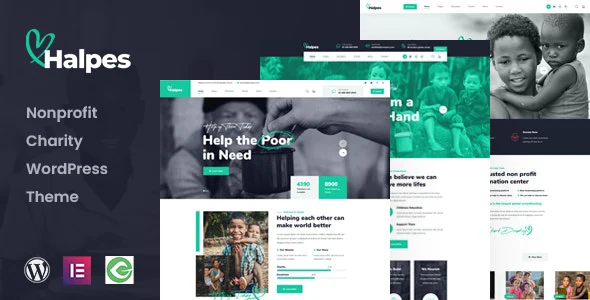 Halpes - Nonprofit Charity WordPress Theme WordPress theme homepage layout for a ace charity charity website