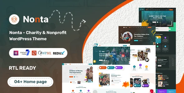 Nonta - Nonprofit & Charity WordPress Theme WordPress theme homepage layout for a activism charity website