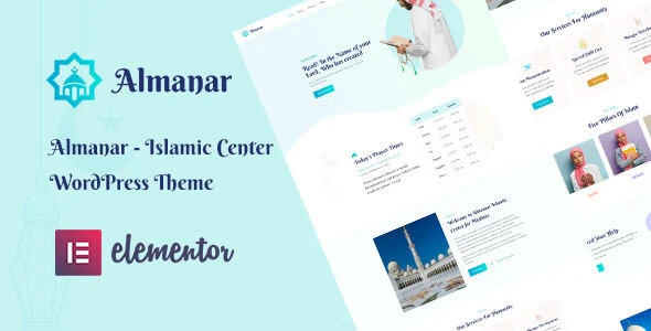 Almanar - Islamic Center WordPress Theme WordPress theme homepage layout for a arabic church website
