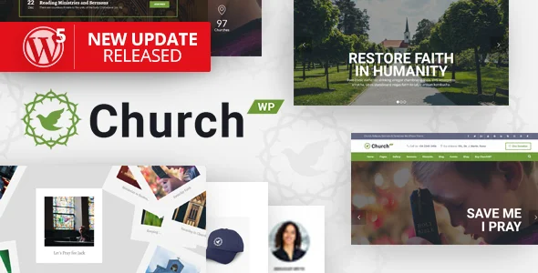 ChurchWP - A Contemporary WordPress Theme for Churches WordPress theme homepage layout for a charity church website