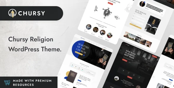 Chursy - Church Religious WordPress Theme WordPress theme homepage layout for a blog church website