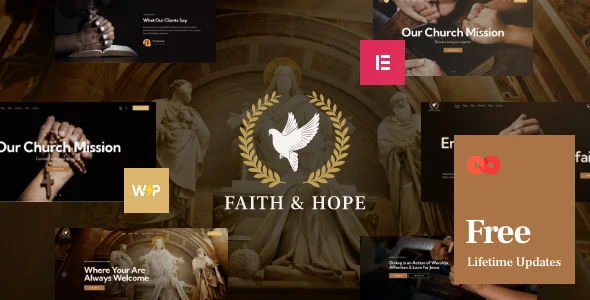 Faith & Hope | Christain Church & Religion WordPress Theme WordPress theme homepage layout for a charity church website