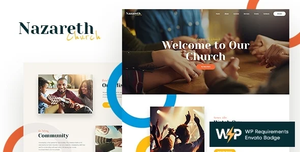 Nazareth | Church & Religion WordPress Theme WordPress theme homepage layout for a charity church website