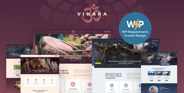 Vihara | Ashram Oriental Buddhist Temple WordPress Theme + RTL WordPress theme homepage layout for a buddhism church website