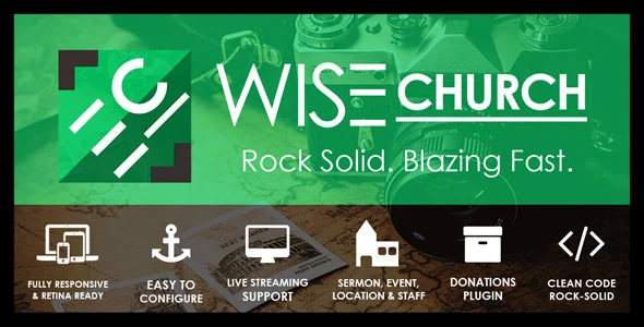 Wise Church | Multi-Purpose Online Ministry WordPress Theme WordPress theme homepage layout for a bbpress church website