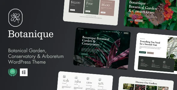 Botanique - Botanical Garden & Arboretum WordPress Theme WordPress theme homepage layout for a arboretum environmental organization website