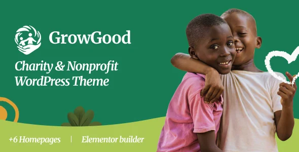 GrowGood - Charity & Nonprofit  WordPress Theme WordPress theme homepage layout for a campaign nonprofit website