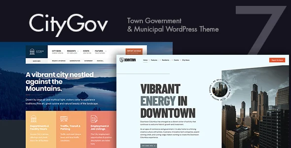 CityGov - City Government & Municipal WordPress Theme WordPress theme homepage layout for a accessible political campaign website