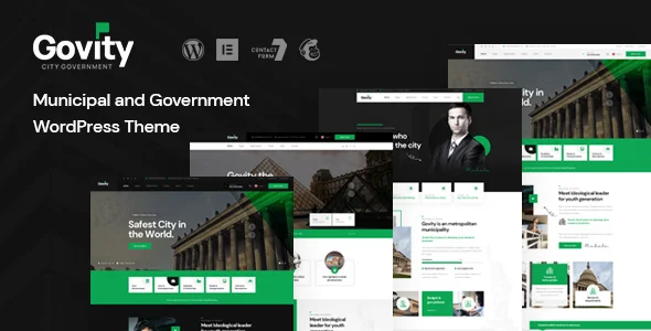 Govity - Municipal and Government WordPress Theme WordPress theme homepage layout for a charity political campaign website