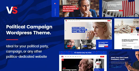 VoteStart - Political Campaign WordPress Theme WordPress theme homepage layout for a campaign political campaign website