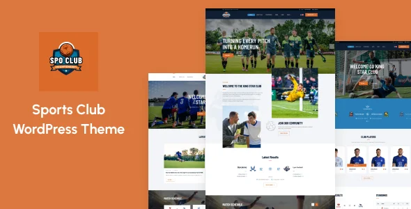SpoClub - Sports Club WordPress Theme WordPress theme homepage layout for a basketball club nonprofit website