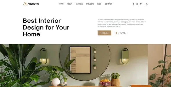 Archutis - Interior Design WordPress Theme — interior page design