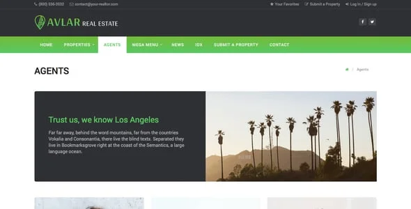 Avlar - Real Estate WordPress Theme — interior page design