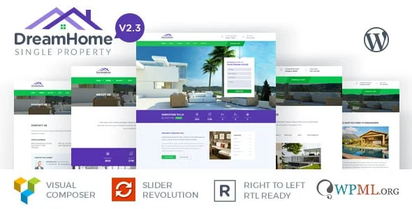 DreamHome - Single Property WordPress Theme — homepage layout