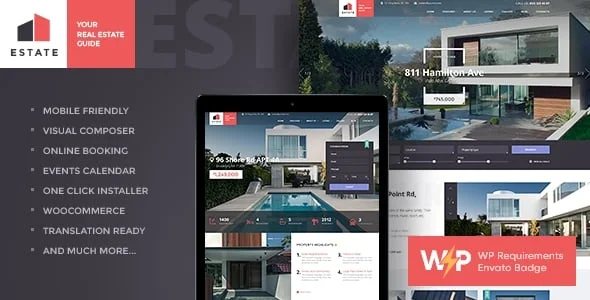 Estate - Property Sales & Rental WordPress Theme + RTL — homepage layout