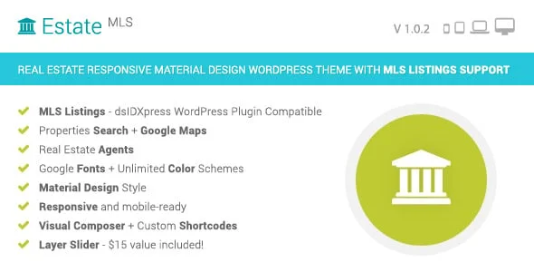 EstateMLS - Real Estate MLS WordPress Theme — homepage layout