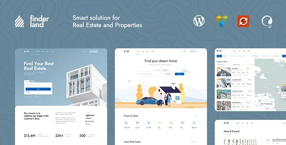 Finderland - Real Estate WordPress Theme — homepage layout