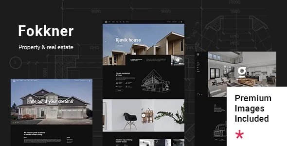 Fokkner - Real Estate and Property WordPress Theme — homepage layout