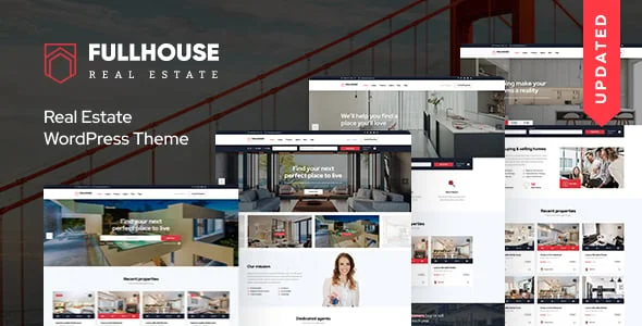FullHouse - Real Estate Responsive WordPress Theme — homepage layout