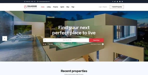 FullHouse - Real Estate Responsive WordPress Theme — design detail view
