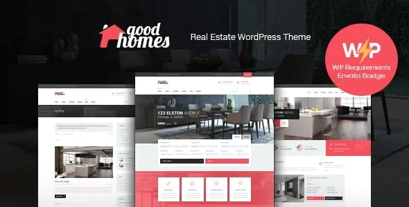 Good Homes | Real Estate WordPress Theme — homepage layout