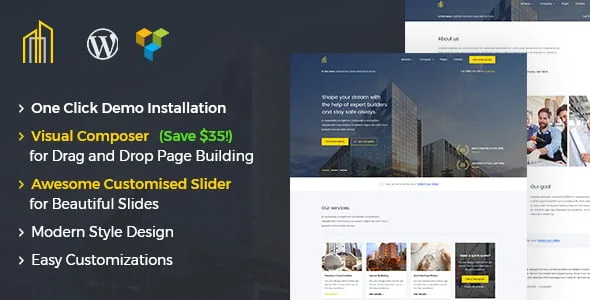 GrayHouse - Modern Construction WordPress Theme — homepage layout