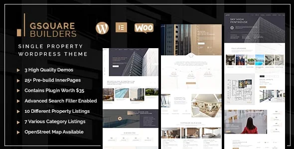 Gsquare - Real Estate Theme — homepage layout