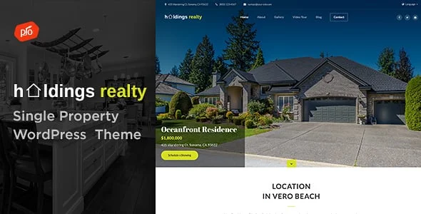 Holdings Realty - Single Property WordPress Theme — homepage layout
