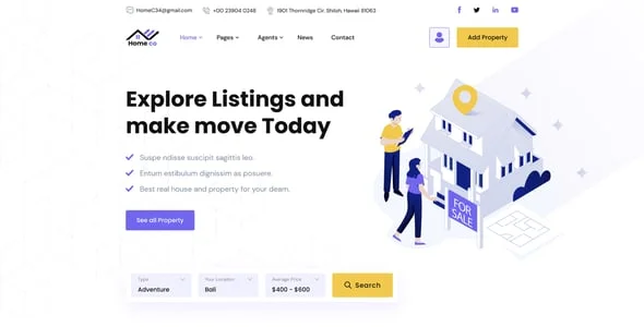 Homeco - WordPress Real Estate Theme — interior page design