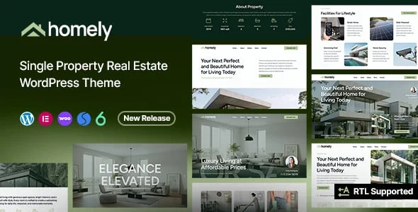 Homely - Single Property and Apartment WordPress Theme — homepage layout