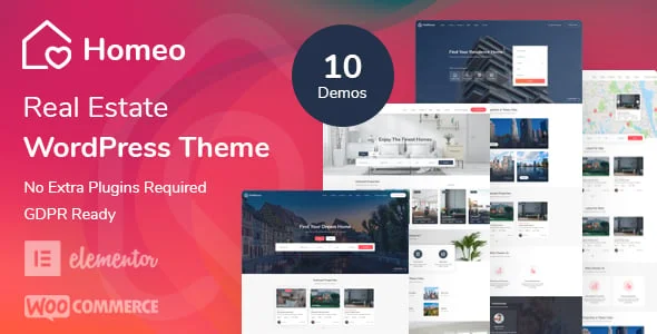 Homeo - Real Estate WordPress Theme — homepage layout