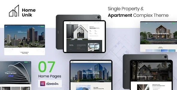 Homeunik – Single Property & Apartment Complex WordPress Theme — homepage layout