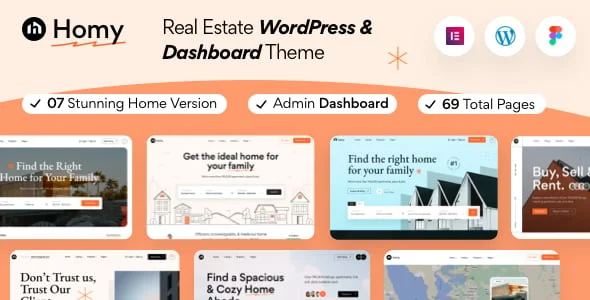 Homy - Real Estate WordPress Theme — homepage layout