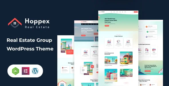 Hoppex – Real Estate and Architect Group WordPress Theme — homepage layout