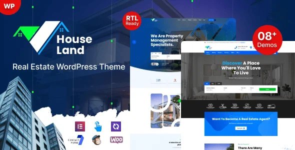 Houseland - Real Estate WordPress Theme — homepage layout