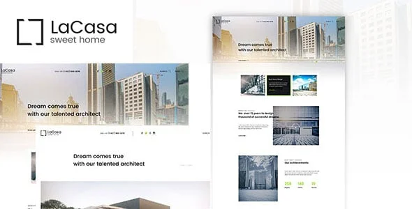 LaCasa – Interior & Exterior Decoration WordPress Theme — homepage layout