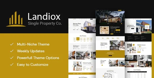 Landiox - Single Property WordPress Theme — homepage layout