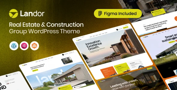 Landor - Real Estate & Construction Group WordPress Theme — homepage layout