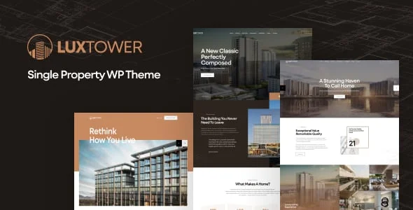 Luxtower - Single Property WordPress Theme — homepage layout