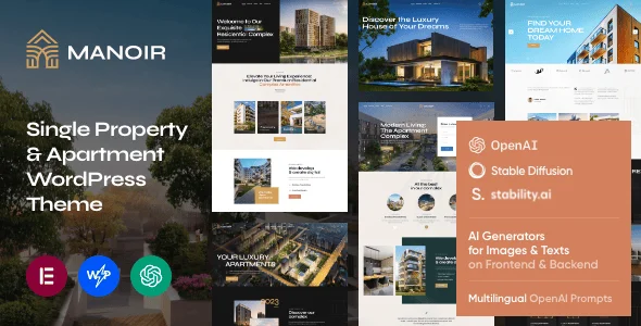 Manoir -  Single Property & Apartment WordPress Theme — homepage layout