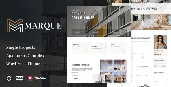 Marque - Single Property and Apartment WordPress Theme — homepage layout
