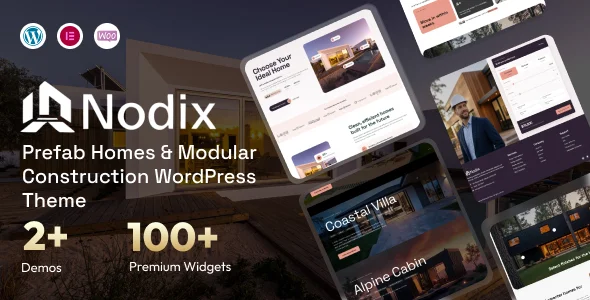 Nodix – Prefab Homes & Modular Construction WordPress Theme — homepage layout