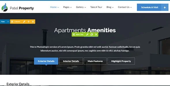 PatelProperty - Single Property Real Estate WordPress Theme — design detail view