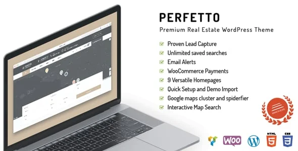 Perfetto - Premium Real Estate WordPress Theme — homepage layout