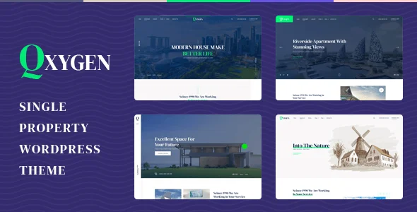 Qxygen - Single Property WordPress Theme — homepage layout